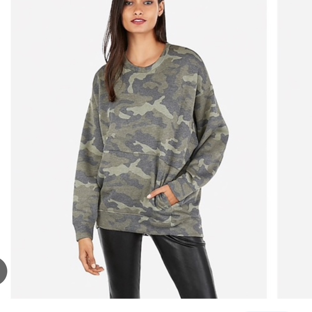 Express One eleven oversized crew neck hoodie.
